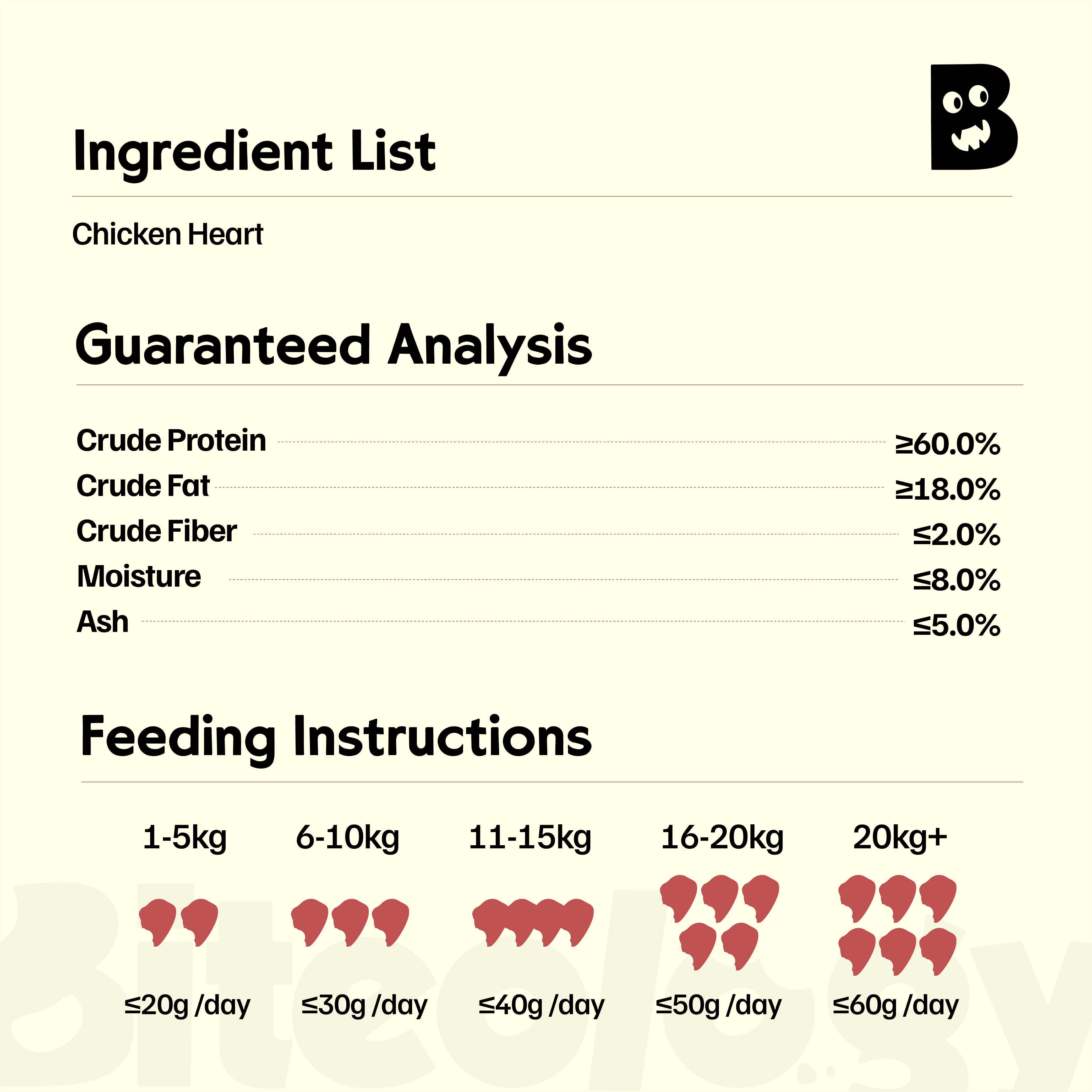 Freeze-dried chicken heart treats for dogs and cats | Biteology